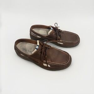 Sebago Clovehitch Boat Shoe Sz 11 M Men's  Walnut 3 Eyelet Lace Up Marine Grip